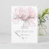 Invitation Aquarelle moderne Fête des mariées florale rose (Debout devant)