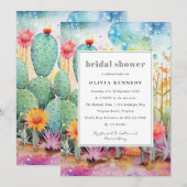 Invitation Aquarelle moderne Fête des mariées sud-ouest du dé (Devant / Derrière)