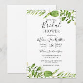 Invitation Aquarelle moderne Fête des mariées verte (Devant / Derrière)