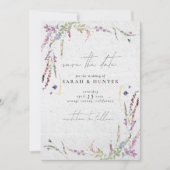 Invitation Aquarelle moderne Fleur sauvage Enregistrer la dat (Devant)