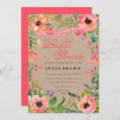 Invitation Aquarelle moderne Floral Douche nuptiale Invitatio (Devant / Derrière)