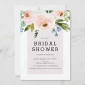 Invitation Aquarelle moderne Floral Douche nuptiale Invitatio (Devant)