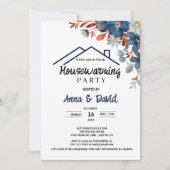 Invitation Aquarelle moderne Floral Fête de Chauffage (Devant)