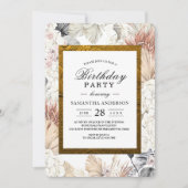 Invitation Aquarelle moderne Floral Orchid Gold Frame (Devant)
