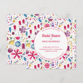 Invitation Aquarelle moderne Floral rose violet (Devant / Derrière)