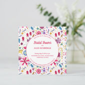 Invitation Aquarelle moderne Floral rose violet (Debout devant)