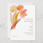 Invitation Aquarelle moderne Floral Terracotta Pas de parents (Devant)