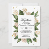 Invitation Aquarelle moderne Floral Vert & Jaune Cadre (Devant)