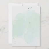 Invitation Aquarelle moderne Floral Vert & Or Mariage (Dos)