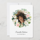 Invitation Aquarelle moderne Floral Wreath Photo Graduation (Devant)