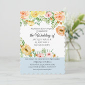 Invitation Aquarelle moderne Flore floue de marmite jaune per (Debout devant)