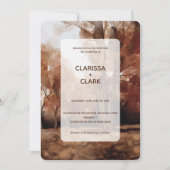 Invitation Aquarelle moderne Forrest Mariage paysage d'automn (Devant)