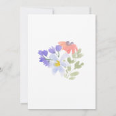 Invitation Aquarelle moderne Graduation florale (Dos)