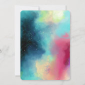 Invitation Aquarelle moderne Green & Red Space Nebula (Dos)