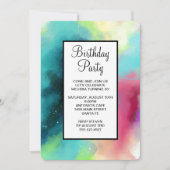 Invitation Aquarelle moderne Green & Red Space Nebula (Devant)