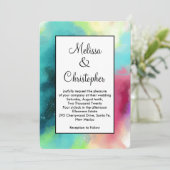 Invitation Aquarelle moderne Green & Red Space Nebula (Debout devant)