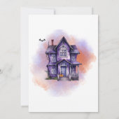 Invitation Aquarelle moderne Haunted House Party Halloween (Dos)