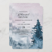 Invitation Aquarelle moderne hiver Arbre de Noël Nature Inv (Devant / Derrière)