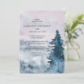 Invitation Aquarelle moderne hiver Arbre de Noël Nature Inv (Debout devant)