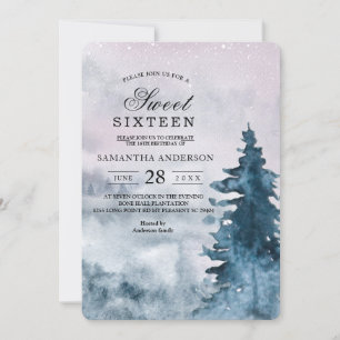 Invitation Aquarelle moderne hiver Arbre de Noël Nature Inv