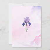 Invitation Aquarelle moderne Iris Lilac Fête des mariées (Dos)