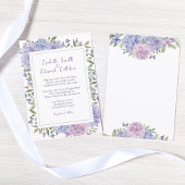 Invitation Aquarelle moderne Lilac Blue Hydrangeas Mariage