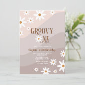 Invitation Aquarelle moderne marguerite Super bébé anniversai (Debout devant)