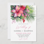 Invitation Aquarelle moderne Mariage botanique tropical (Devant)