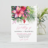 Invitation Aquarelle moderne Mariage botanique tropical (Debout devant)