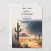 Invitation Aquarelle Moderne Mariage Cactus (Devant)