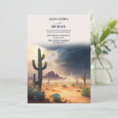 Invitation Aquarelle Moderne Mariage Cactus (Debout devant)