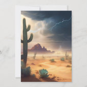 Invitation Aquarelle Moderne Mariage Cactus (Dos)