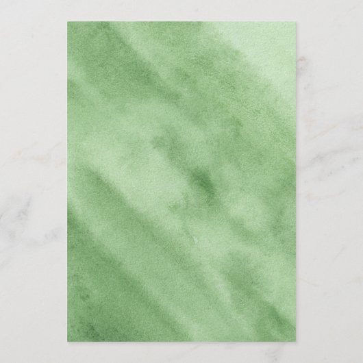 Invitation Aquarelle moderne Mariage vert (Dos)