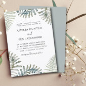 Invitation Aquarelle moderne Mariage vert