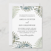 Invitation Aquarelle moderne Mariage vert (Devant)