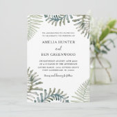 Invitation Aquarelle moderne Mariage vert (Debout devant)