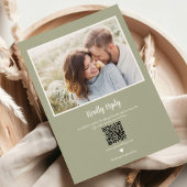 Invitation Aquarelle moderne Mariage vert Sage Floral