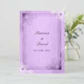 Invitation Aquarelle moderne Mariage violet floral (Debout devant)
