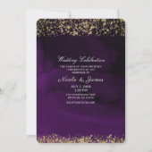 Invitation Aquarelle moderne Moody Royal Purple Gold Mariage (Devant)