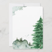 Invitation Aquarelle moderne Nature d'hiver Arbres verts Invi (Dos)