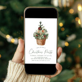 Invitation Aquarelle moderne Noël Arbre fête