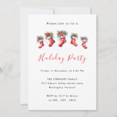 Invitation Aquarelle moderne Noël Stocker Fête de Noël (Devant)