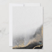 Invitation Aquarelle moderne noire et or (Dos)