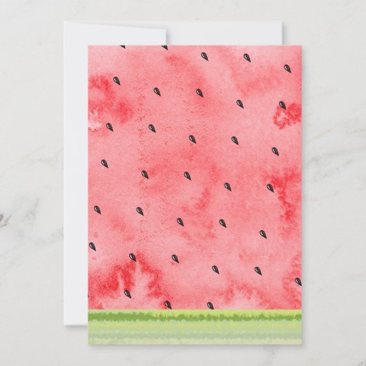 Invitation Aquarelle moderne ONE dans une pastèque rouge melo (Dos)