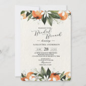 Invitation Aquarelle moderne Orange & Beauté Feuille (Devant)