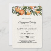 Invitation Aquarelle moderne orange et fleurs (Devant)
