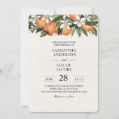 Invitation Aquarelle moderne orange et fleurs (Devant)