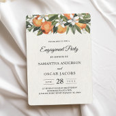 Invitation Aquarelle moderne orange et fleurs