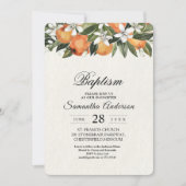 Invitation Aquarelle moderne orange et fleurs (Devant)