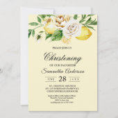 Invitation Aquarelle moderne Pastel Citrons jaunes & Feuille (Devant)